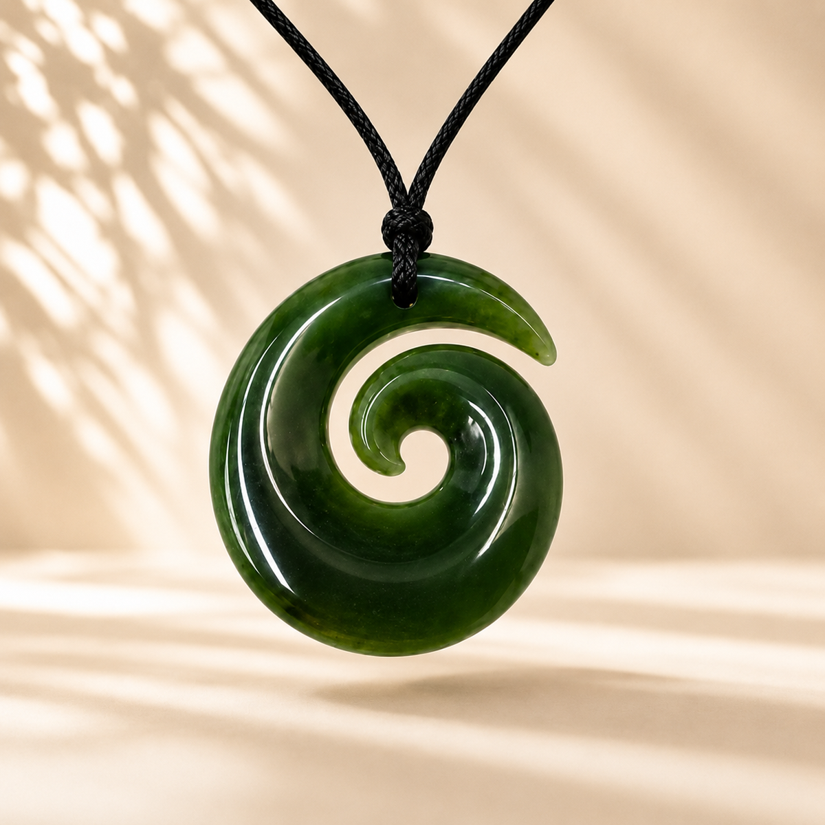 Greenstone Koru Pendant – 30mm Hand-Carved Top Grade Jade Carving Studio NZ